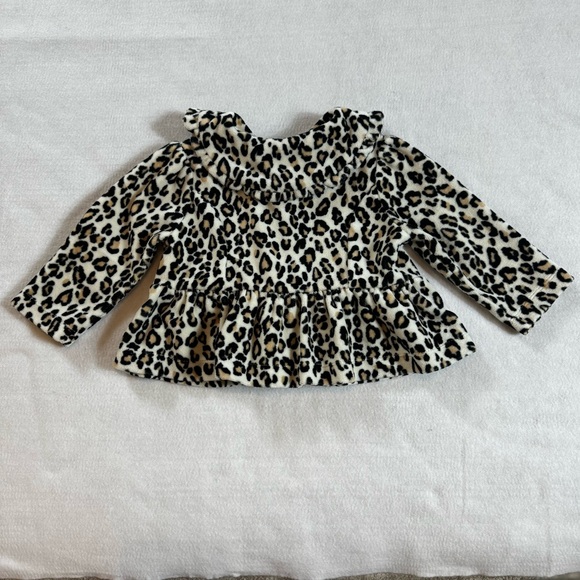 Hartstrings Baby Girl Velour Animal Print Jacket, Size 6-9 Months - Picture 3 of 11